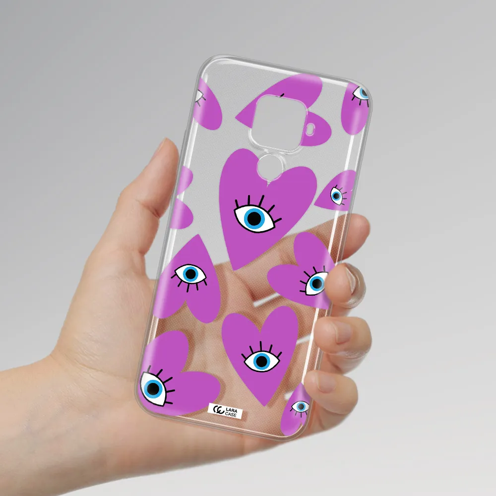 A Purple Heart With Eyes And A Black Eye Huawei Mate 30 Lite Clear Tpu Case