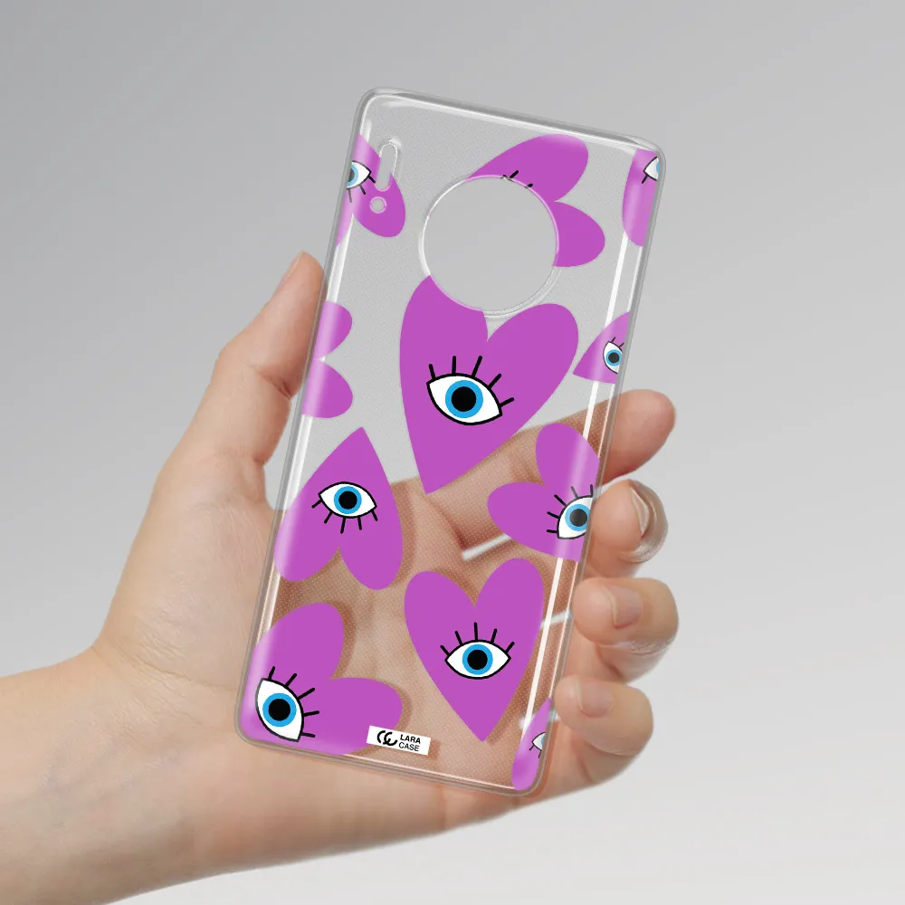 A Purple Heart With Eyes And A Black Eye Huawei Mate 30 Pro Clear Tpu Case