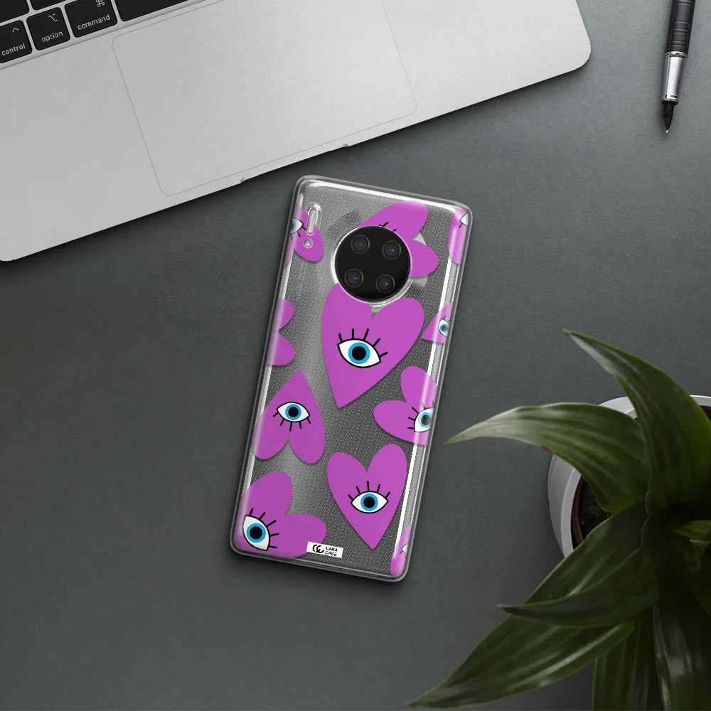 A Purple Heart With Eyes And A Black Eye Huawei Mate 30 Pro Clear Tpu Case