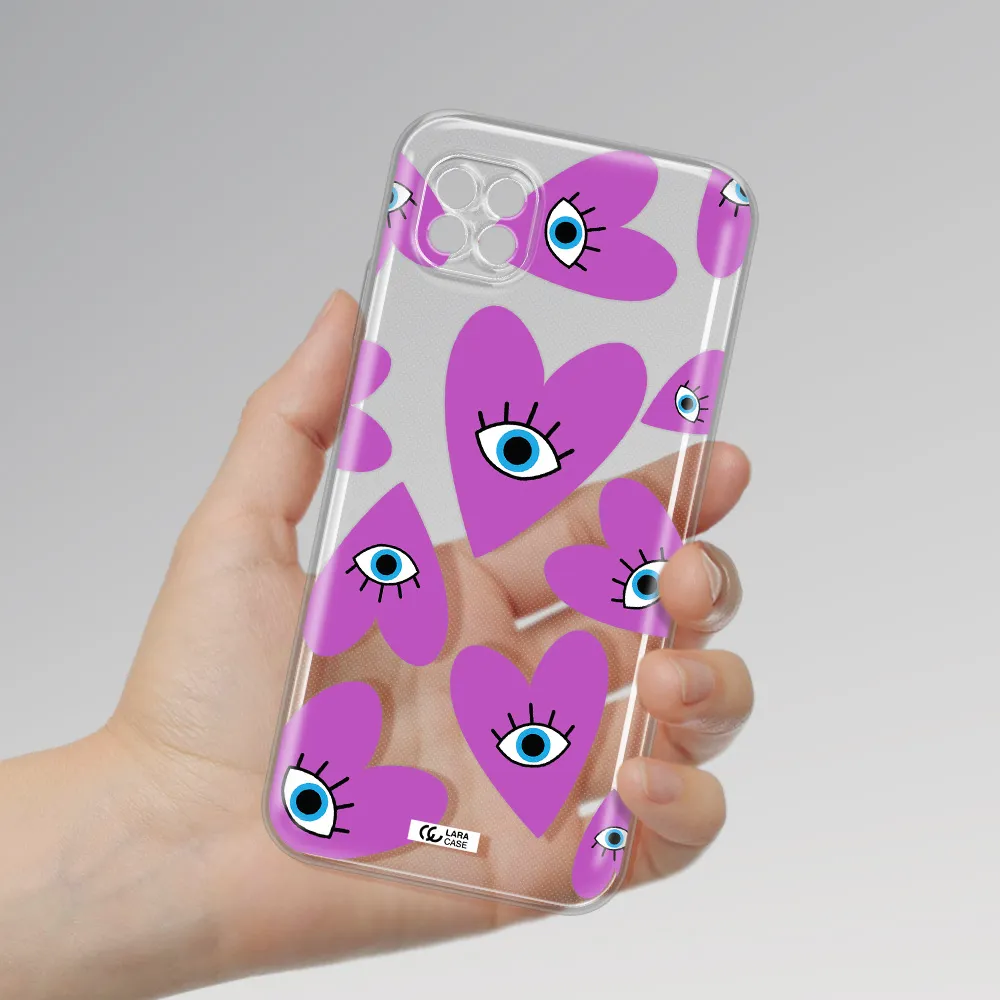 A Purple Heart With Eyes And A Black Eye Huawei Nova 7I Clear Tpu Case