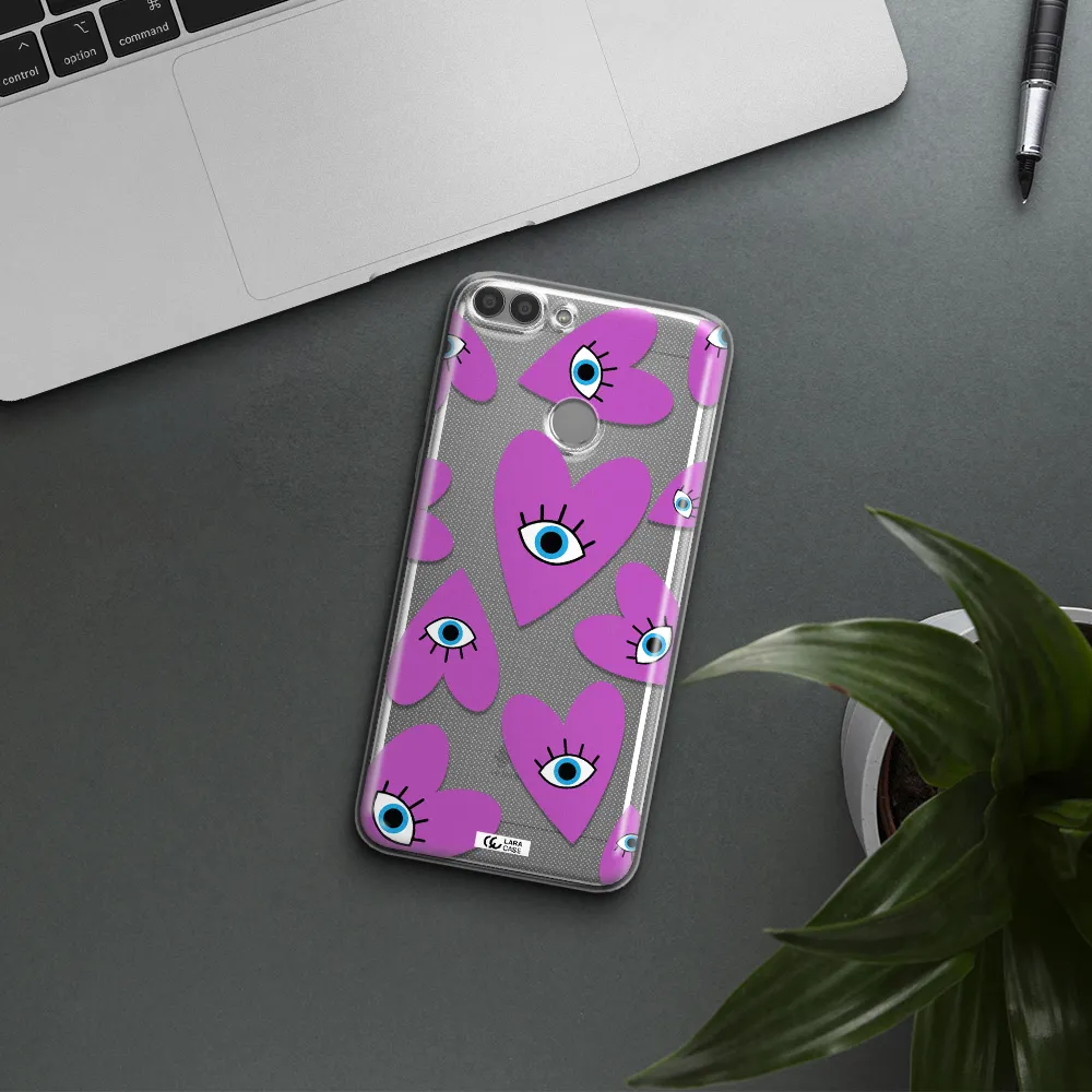 A Purple Heart With Eyes And A Black Eye Huawei P Smart Clear Tpu Case