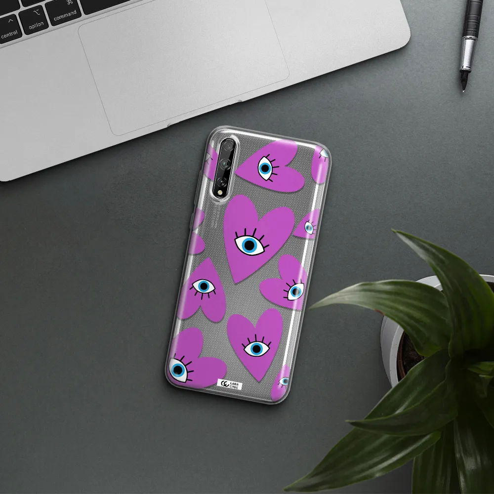 A Purple Heart With Eyes And A Black Eye Huawei P Smart S Clear Tpu Case