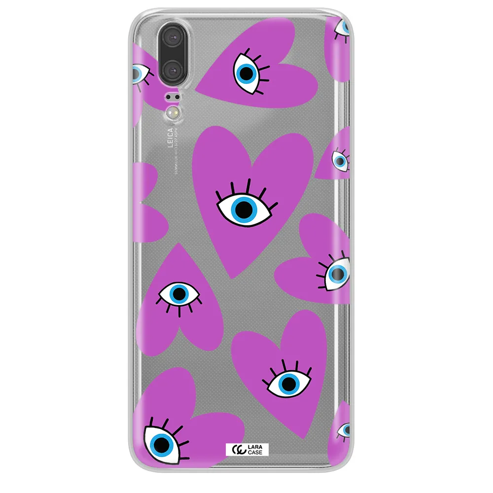 A Purple Heart With Eyes And A Black Eye Huawei P20 Clear Tpu Case