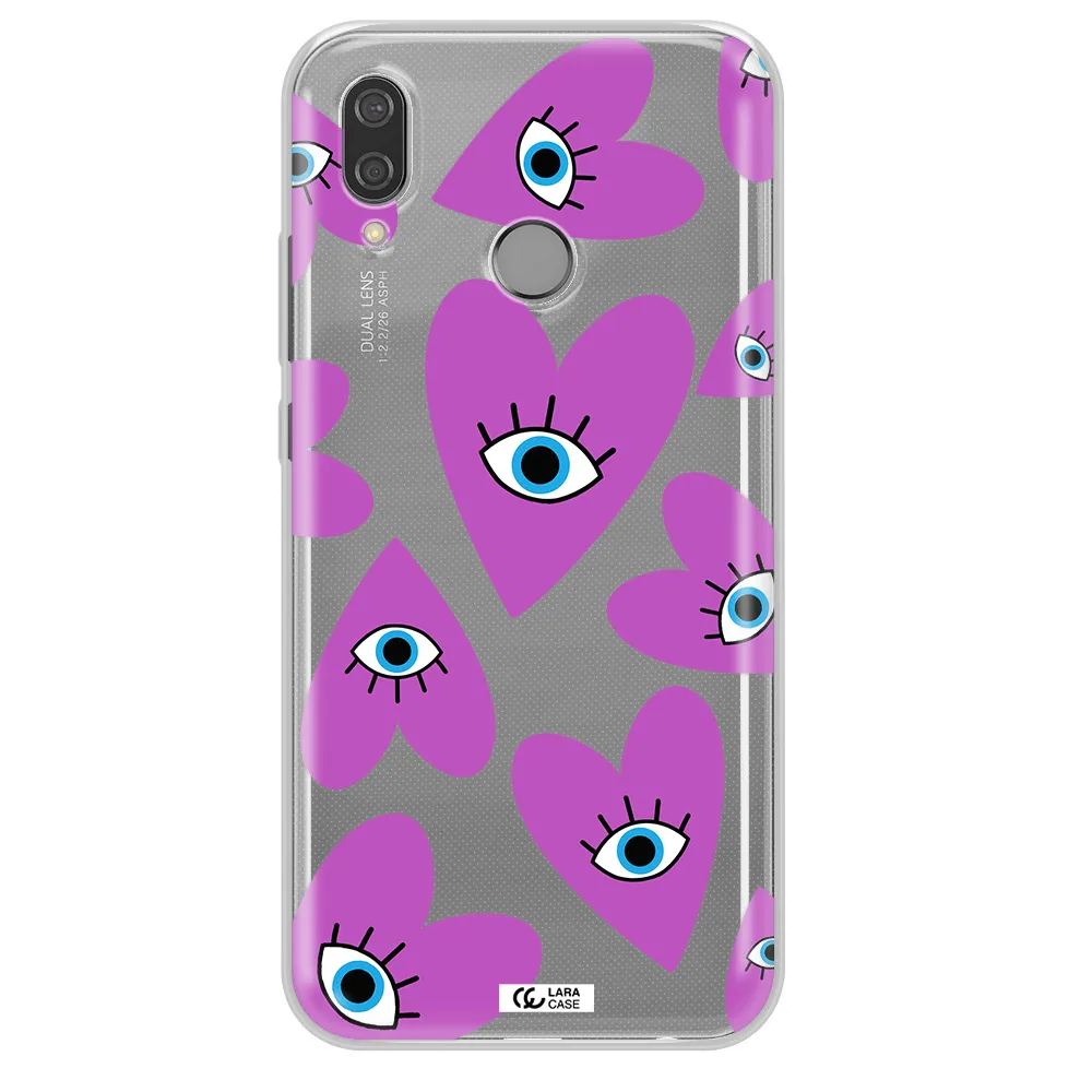 A Purple Heart With Eyes And A Black Eye Huawei P20 Lite Clear Tpu Case