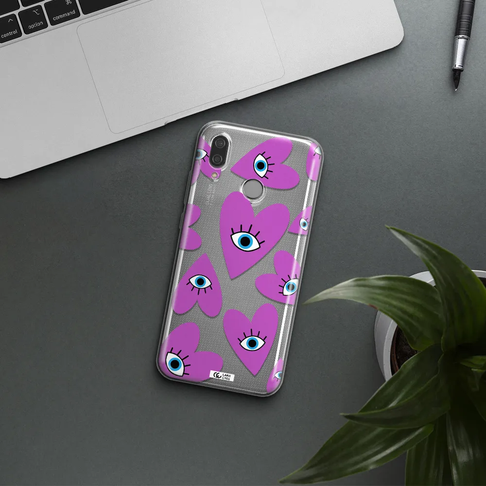 A Purple Heart With Eyes And A Black Eye Huawei P20 Lite Clear Tpu Case