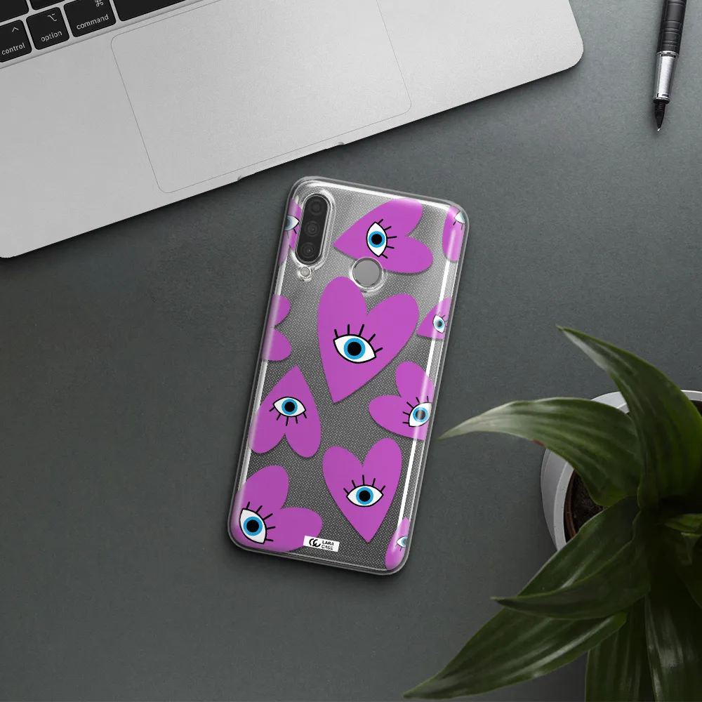 A Purple Heart With Eyes And A Black Eye Huawei P30 Lite Clear Tpu Case