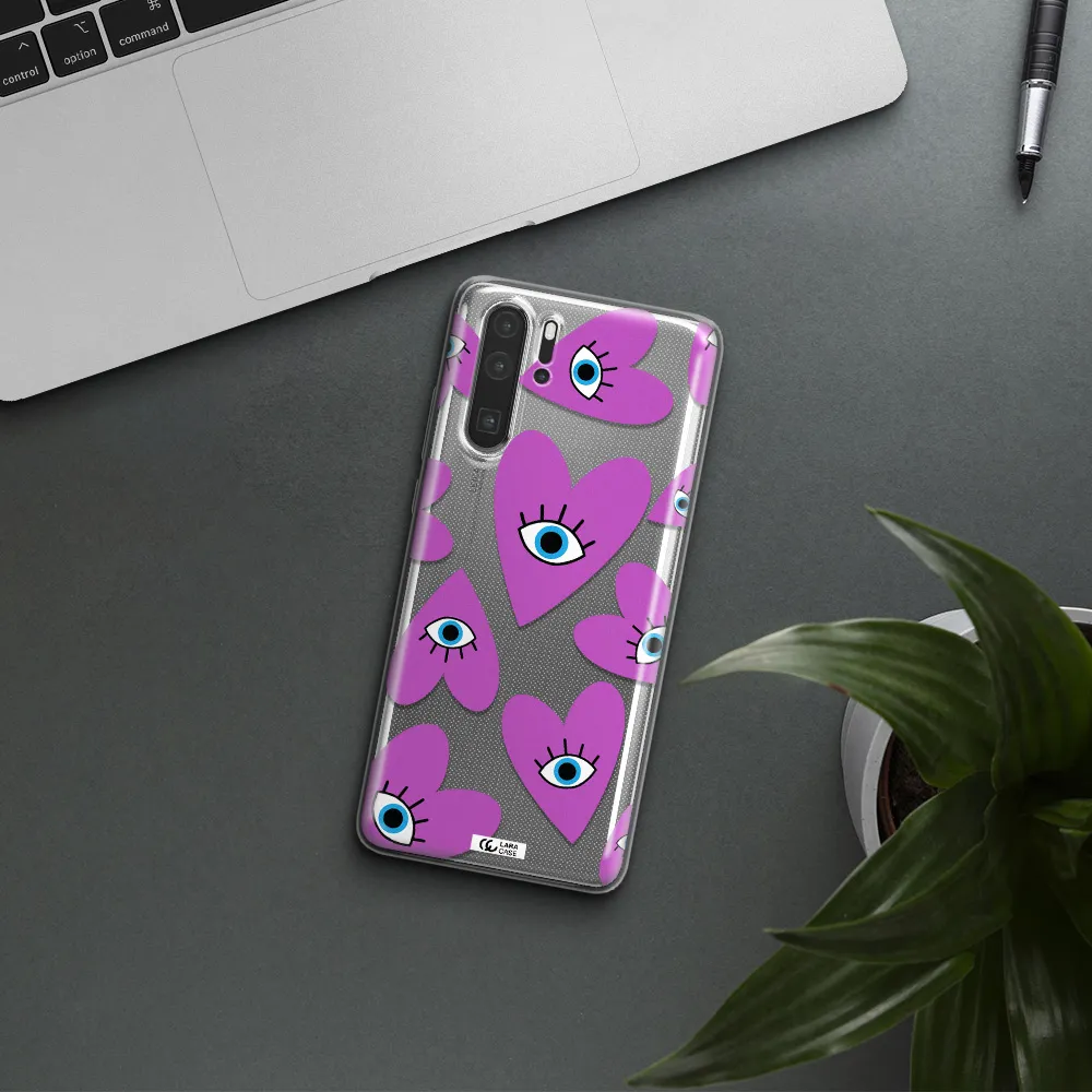 A Purple Heart With Eyes And A Black Eye Huawei P30 Pro Clear Tpu Case