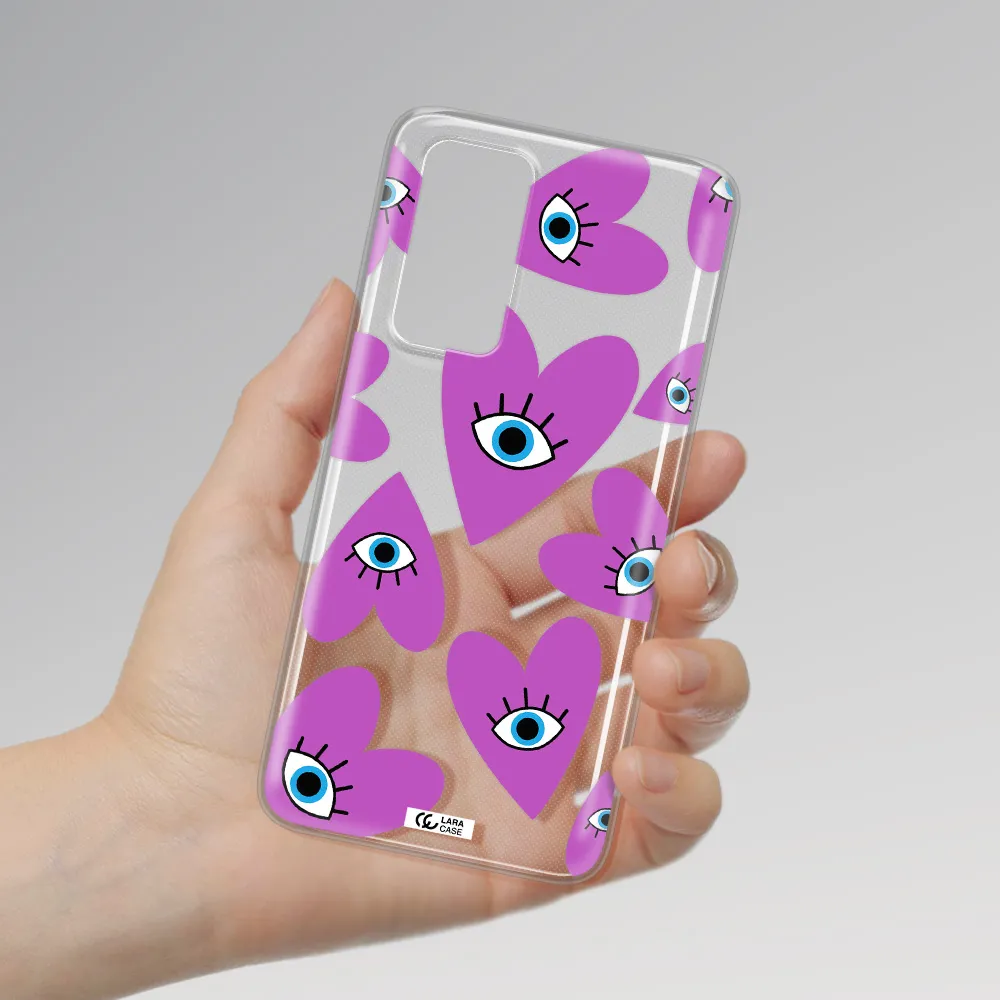 A Purple Heart With Eyes And A Black Eye Huawei P40 Clear Tpu Case
