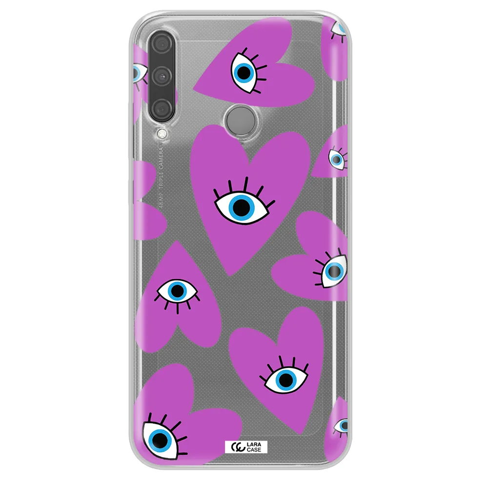 A Purple Heart With Eyes And A Black Eye Huawei P40 Lite E Clear Tpu Case