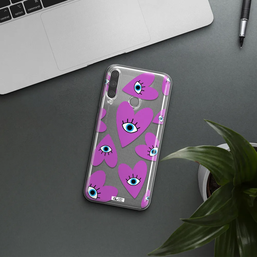 A Purple Heart With Eyes And A Black Eye Huawei P40 Lite E Clear Tpu Case