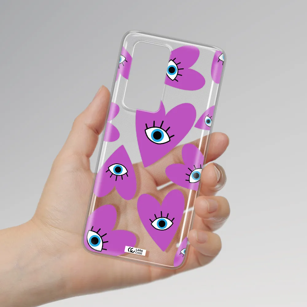 A Purple Heart With Eyes And A Black Eye Huawei P40 Pro Clear Tpu Case