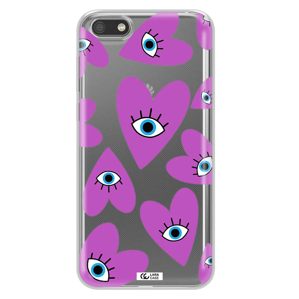 A Purple Heart With Eyes And A Black Eye Huawei Y5 2018 Clear Tpu Case