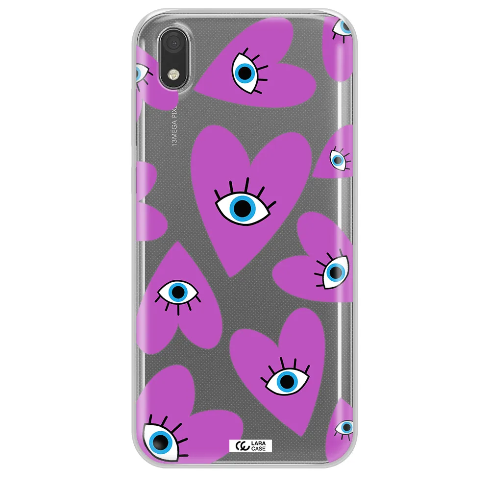 A Purple Heart With Eyes And A Black Eye Huawei Y5 2019 Clear Tpu Case