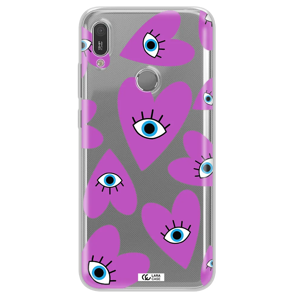 A Purple Heart With Eyes And A Black Eye Huawei Y6 2019 Clear Tpu Case