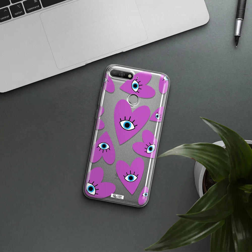 A Purple Heart With Eyes And A Black Eye Huawei Y6 Prime 2018 Clear Tpu Case