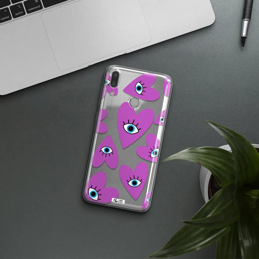 A Purple Heart With Eyes And A Black Eye Huawei Y9 2019 Clear Tpu Case
