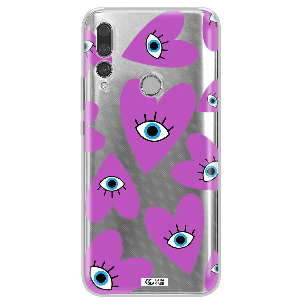 A Purple Heart With Eyes And A Black Eye Huawei Y9 Prime 2019 Clear Tpu Case