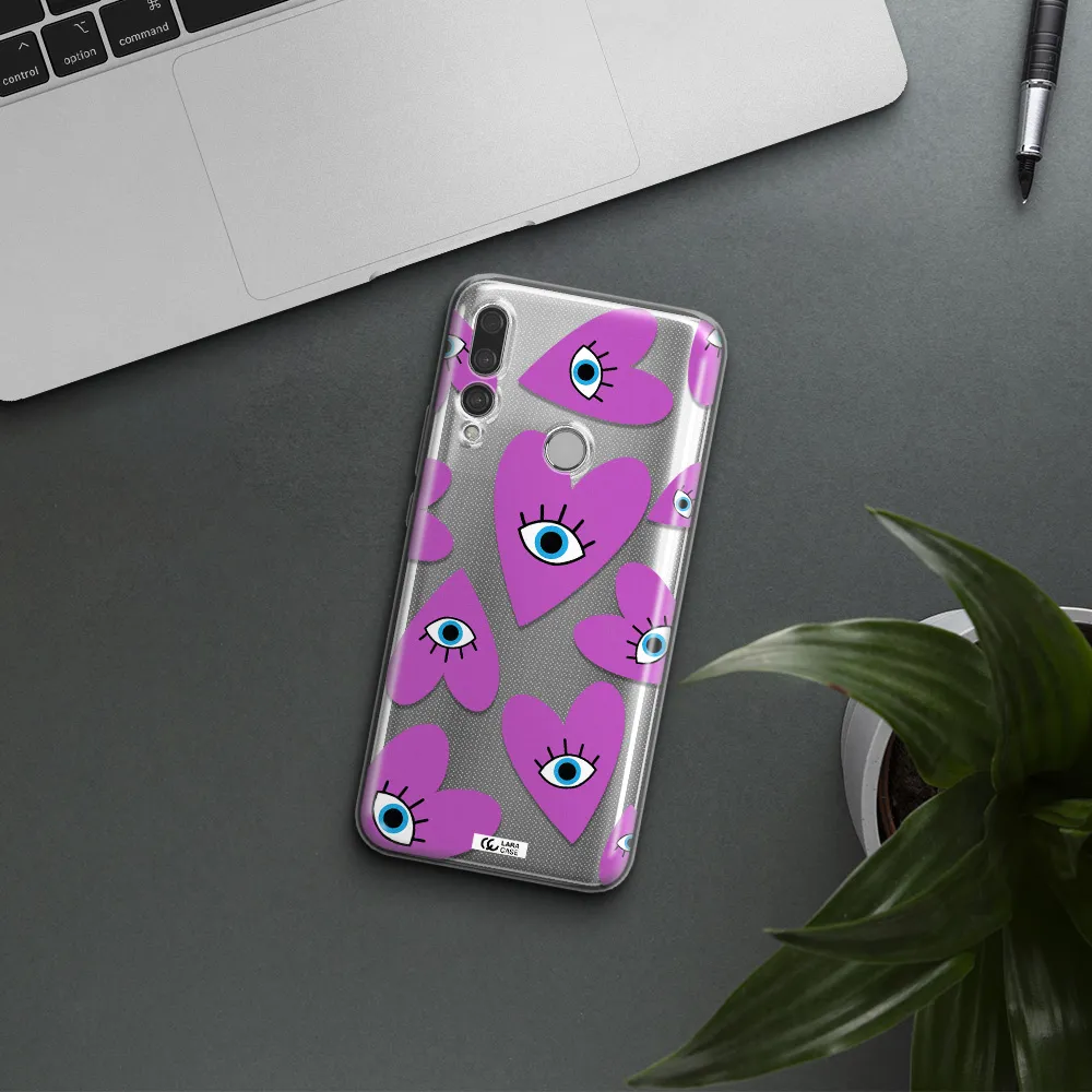 A Purple Heart With Eyes And A Black Eye Huawei Y9 Prime 2019 Clear Tpu Case