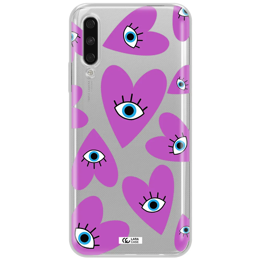 A Purple Heart With Eyes And A Black Eye Huawei Y9S Clear Tpu Case
