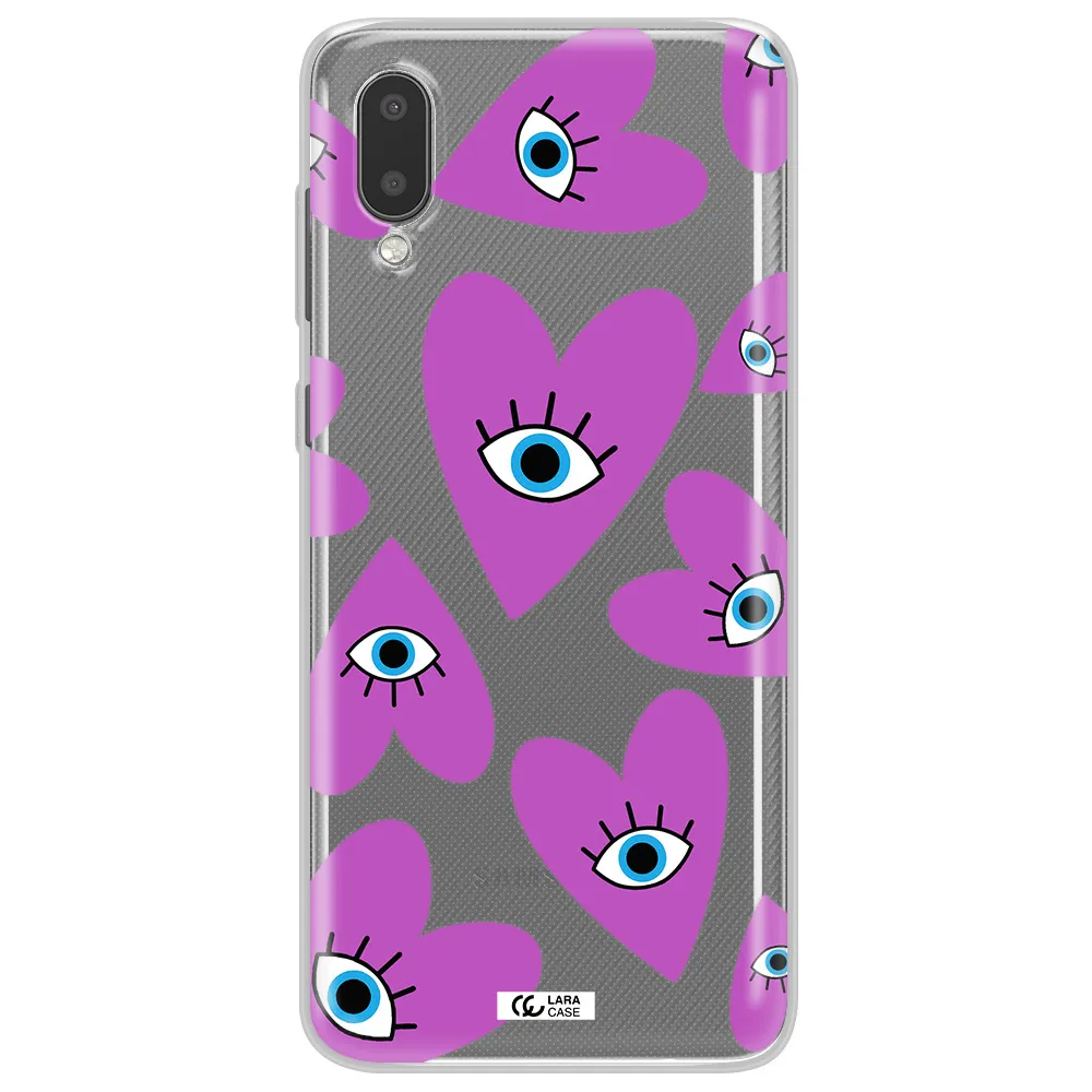 A Purple Heart With Eyes And A Black Eye Samsung A02 Clear Tpu Case