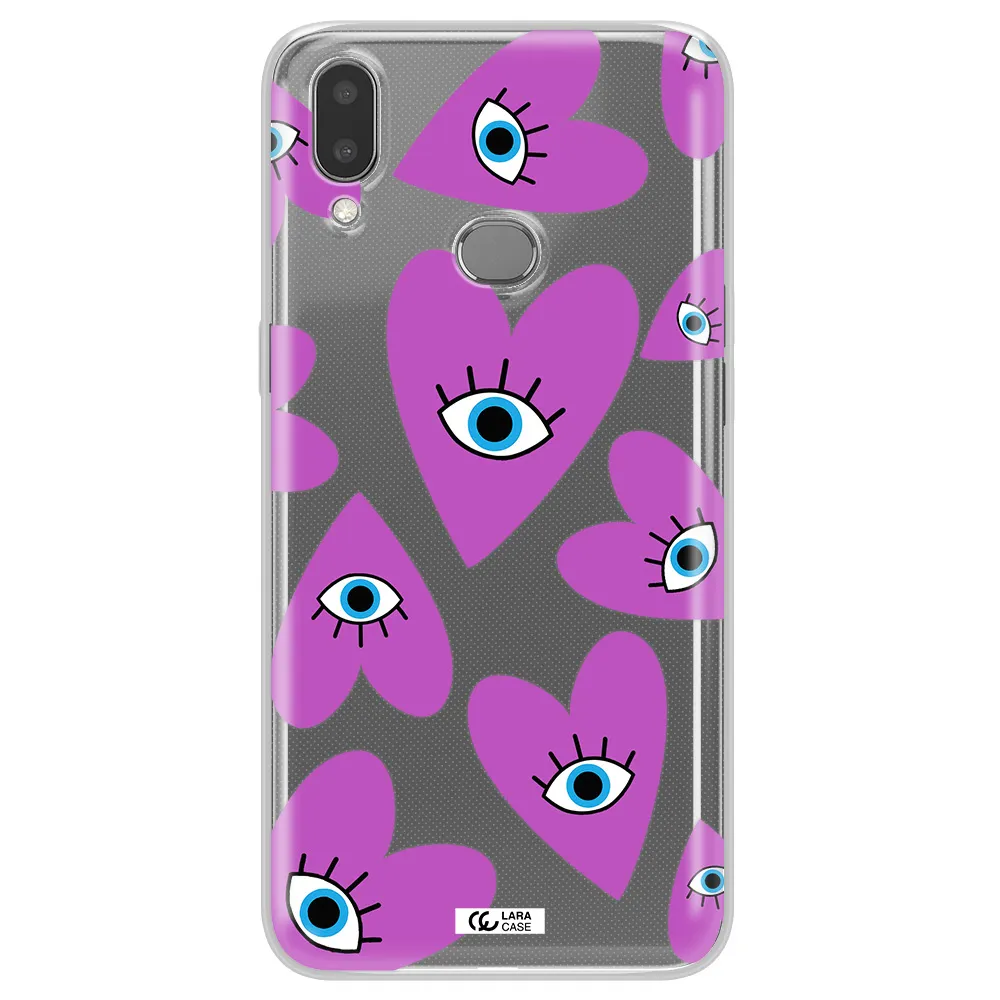 A Purple Heart With Eyes And A Black Eye Samsung A10S Clear Tpu Case