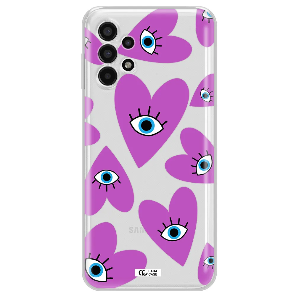 A Purple Heart With Eyes And A Black Eye Samsung A13 4G Clear Tpu Case