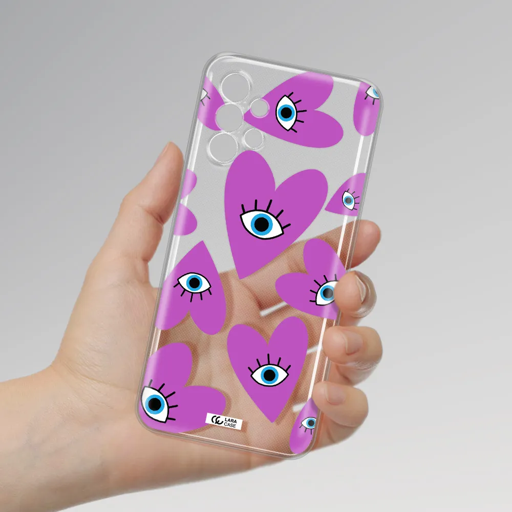 A Purple Heart With Eyes And A Black Eye Samsung A13 4G Clear Tpu Case