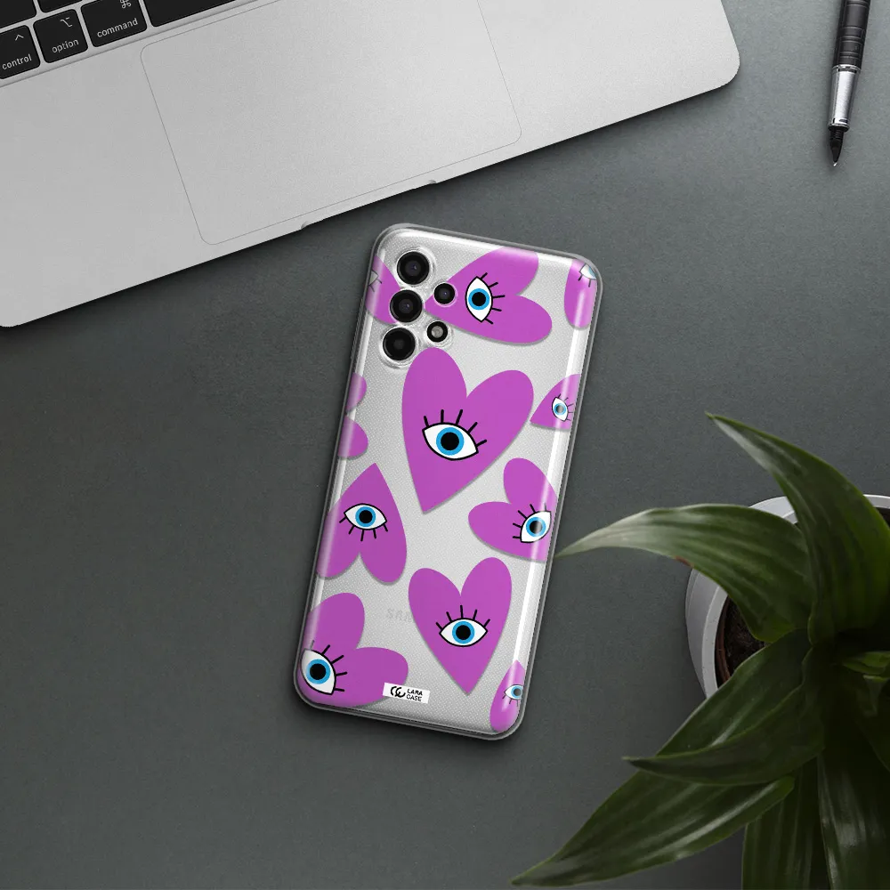 A Purple Heart With Eyes And A Black Eye Samsung A13 4G Clear Tpu Case