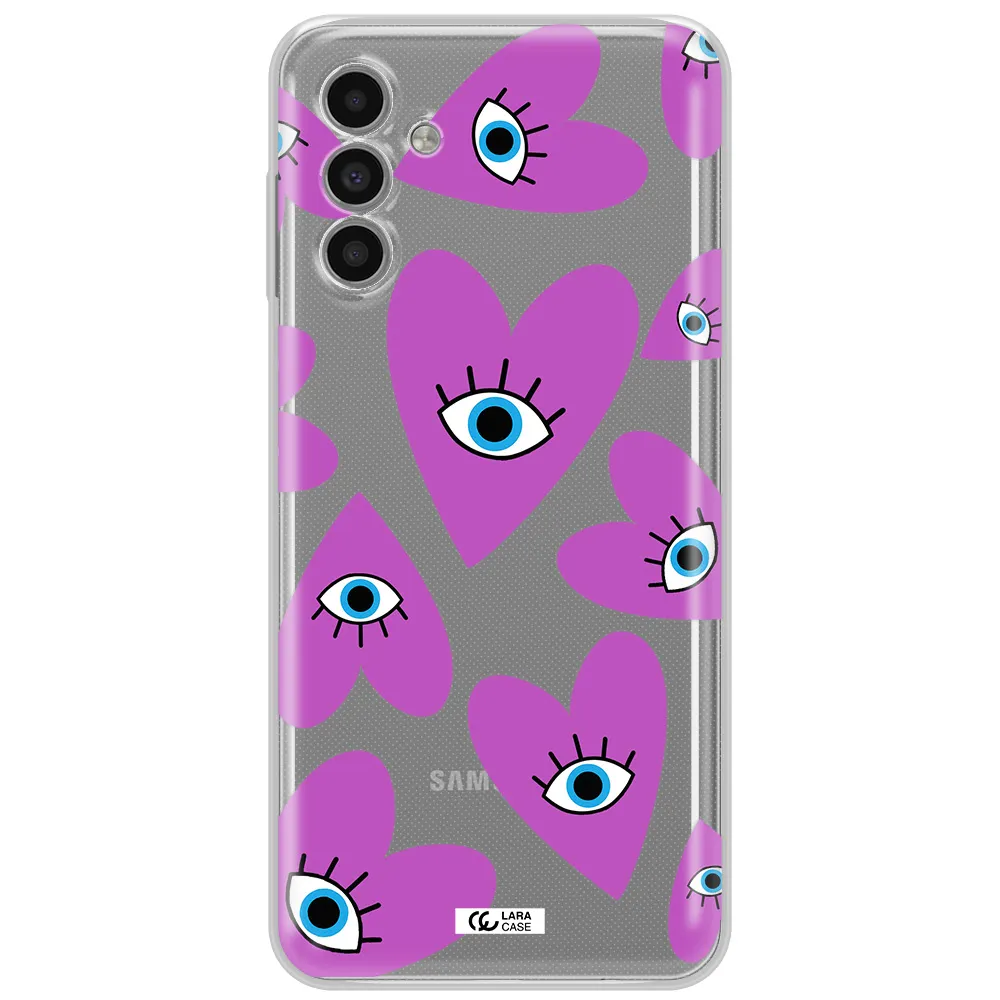 A Purple Heart With Eyes And A Black Eye Samsung A13 5G Clear Tpu Case