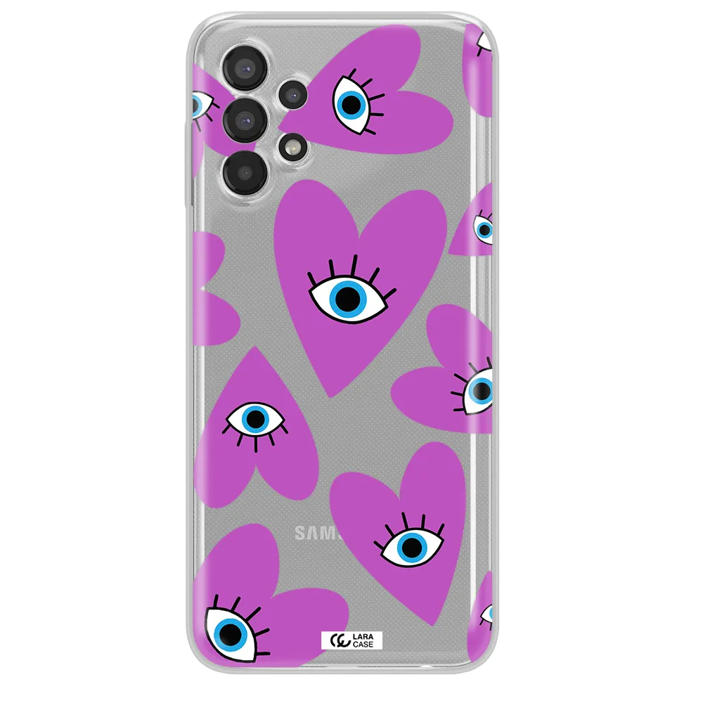 A Purple Heart With Eyes And A Black Eye Samsung A13 Clear Tpu Case