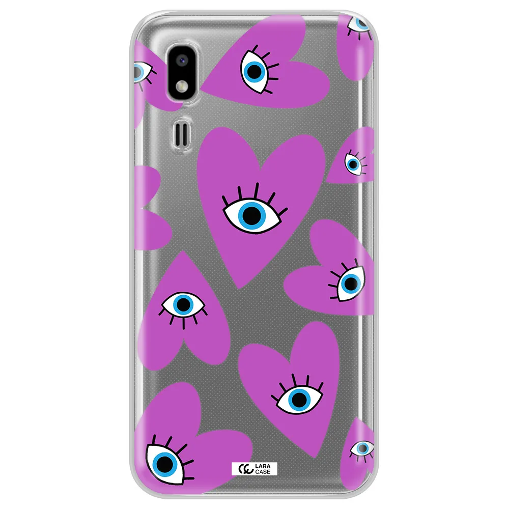 A Purple Heart With Eyes And A Black Eye Samsung A2 Core Clear Tpu Case