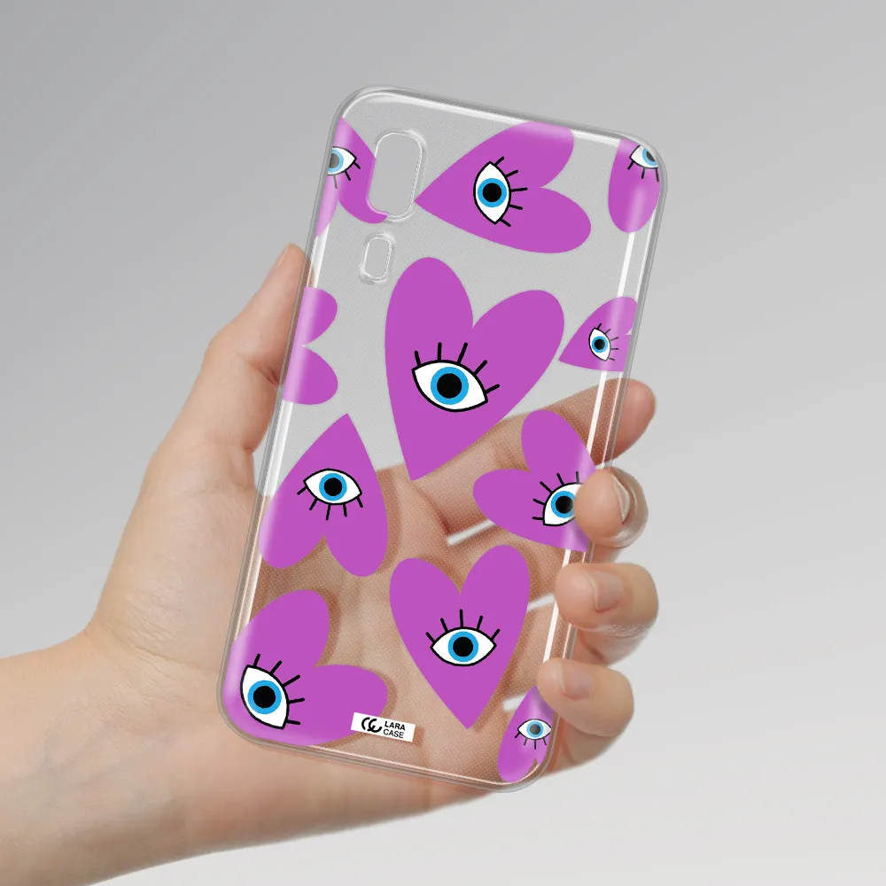 A Purple Heart With Eyes And A Black Eye Samsung A2 Core Clear Tpu Case