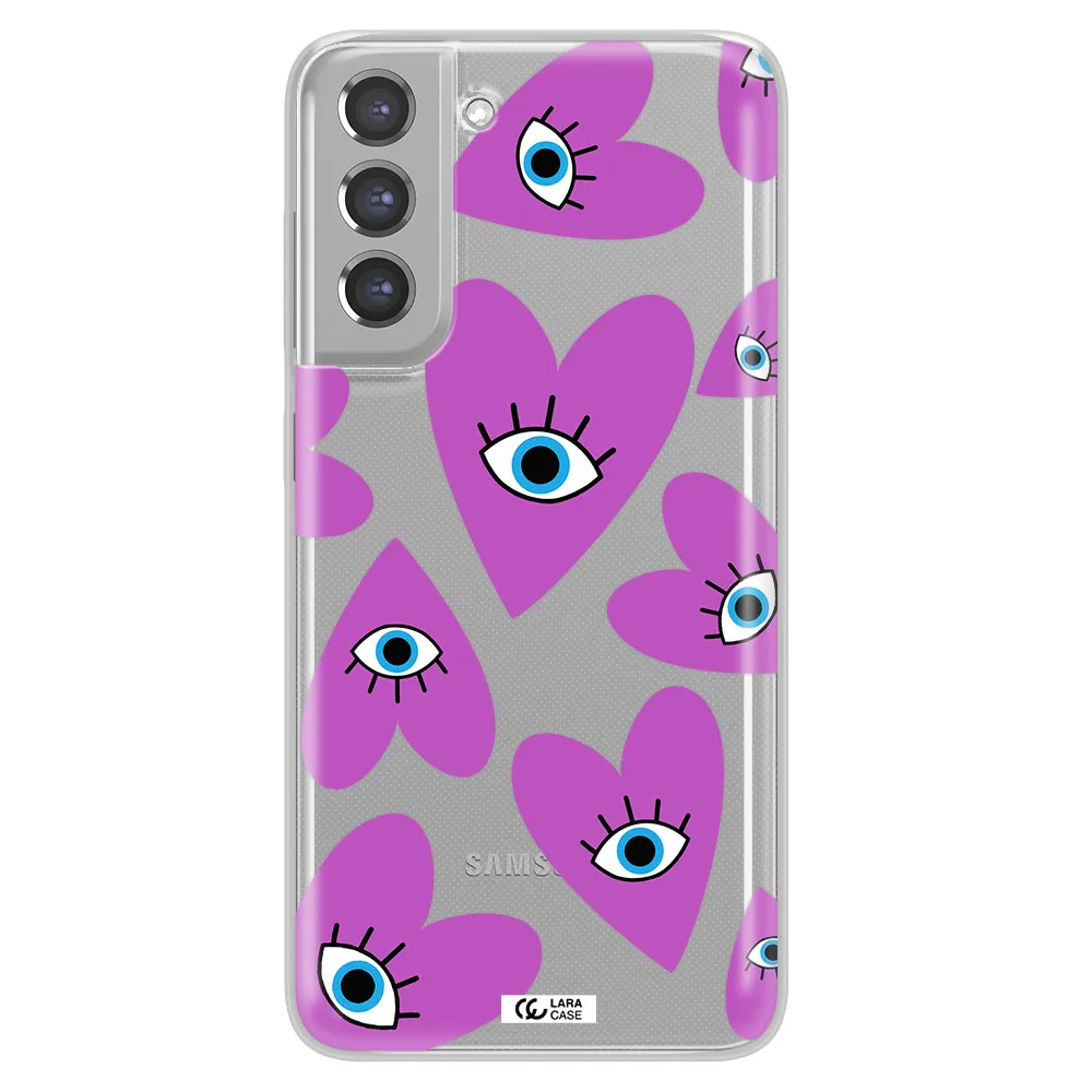 A Purple Heart With Eyes And A Black Eye Samsung A21 Fe Clear Tpu Case