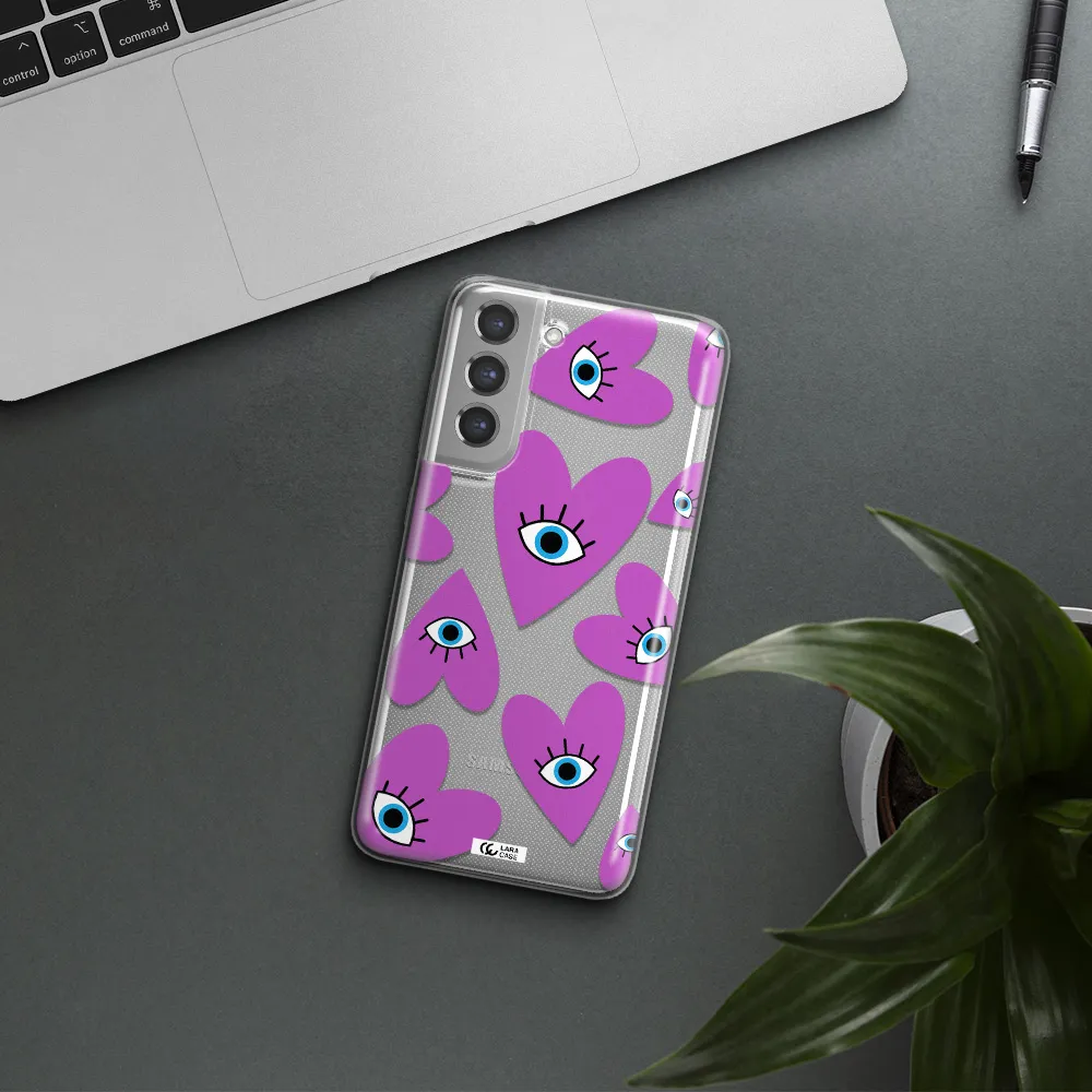 A Purple Heart With Eyes And A Black Eye Samsung A21 Fe Clear Tpu Case
