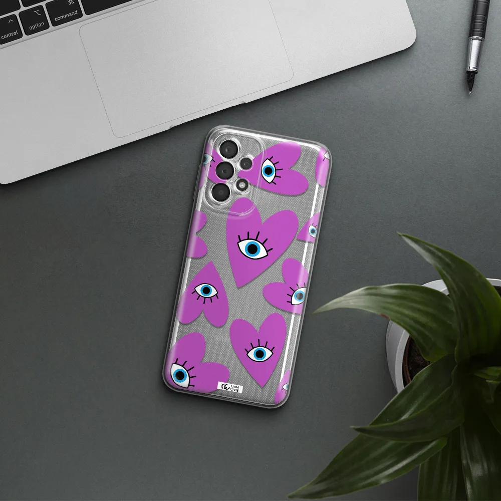 A Purple Heart With Eyes And A Black Eye Samsung A23 5G Clear Tpu Case
