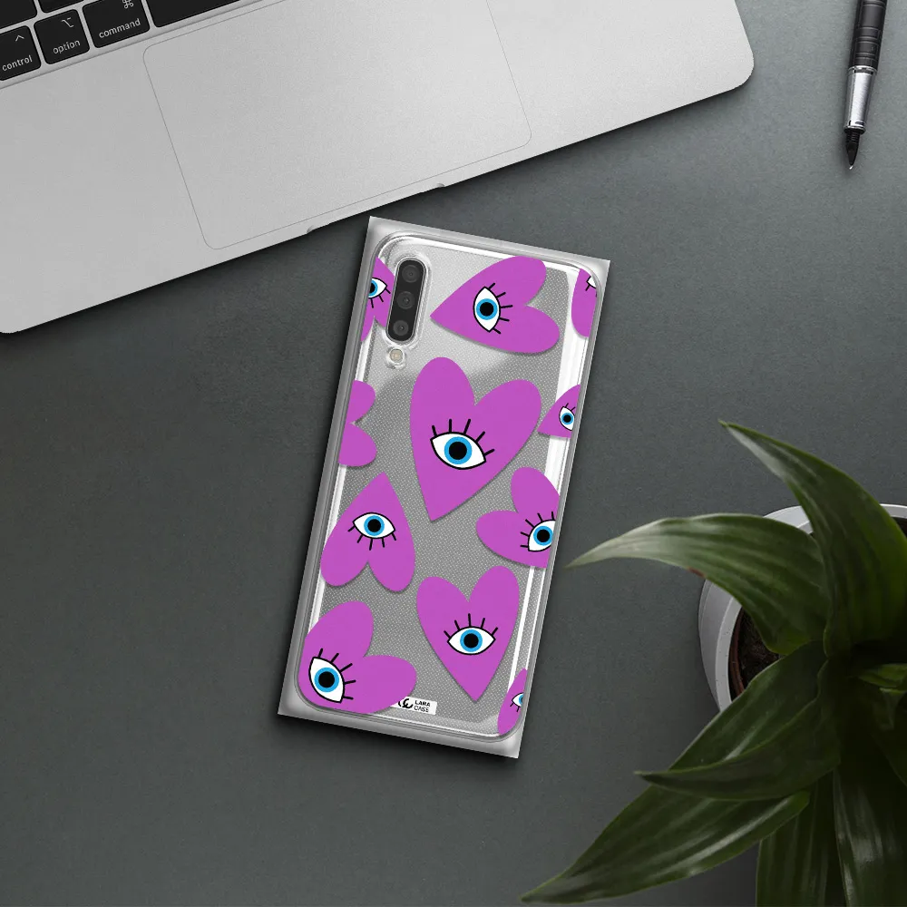 A Purple Heart With Eyes And A Black Eye Samsung A50S Clear Tpu Case