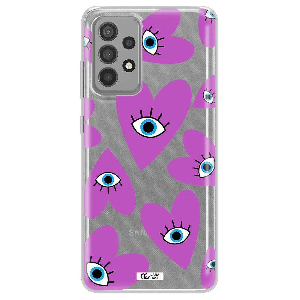 A Purple Heart With Eyes And A Black Eye Samsung A52 Clear Tpu Case