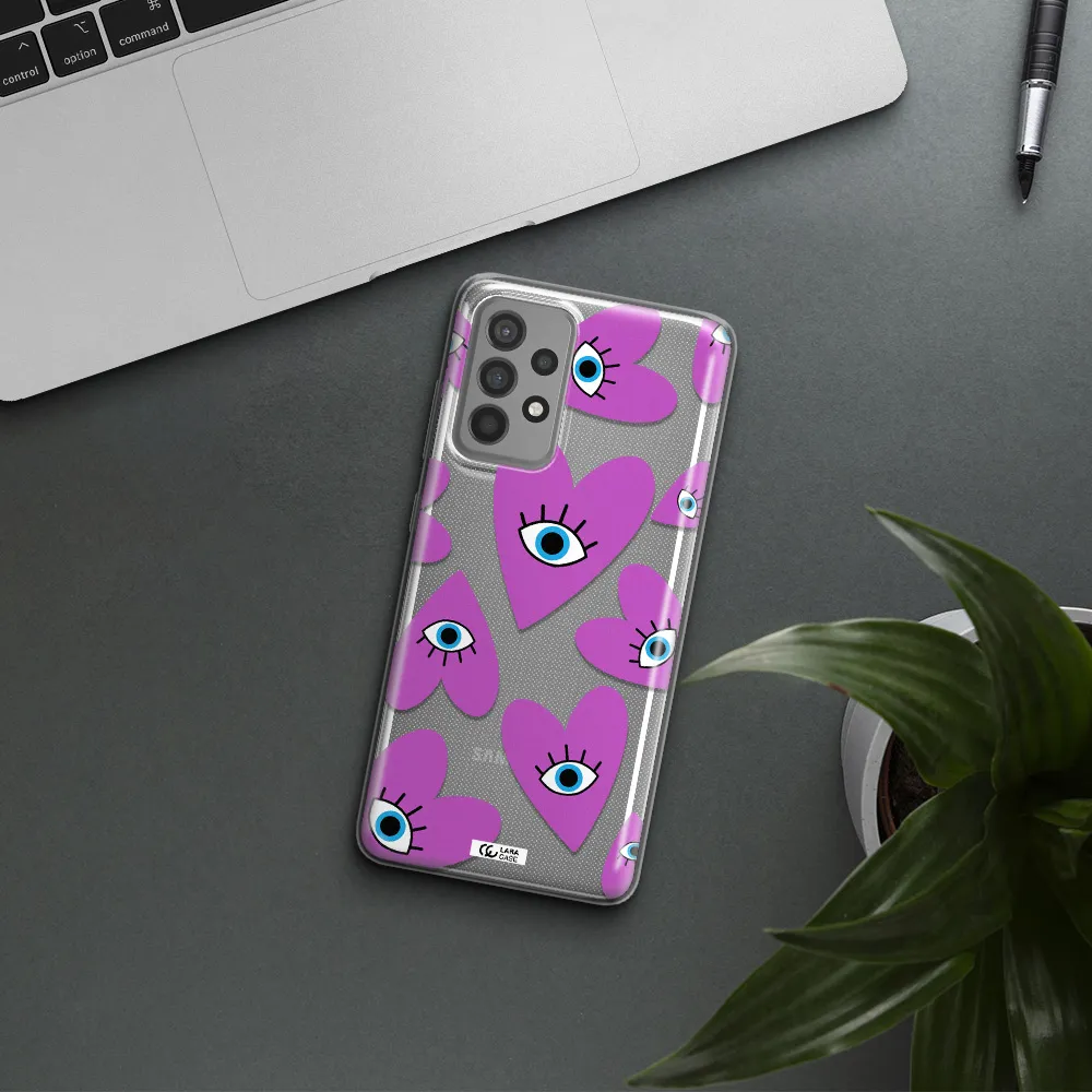 A Purple Heart With Eyes And A Black Eye Samsung A52 Clear Tpu Case