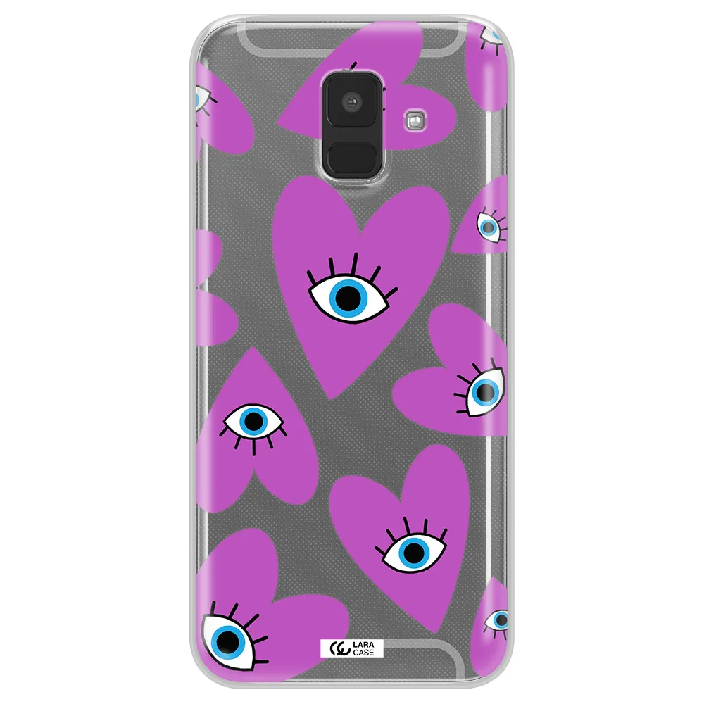 A Purple Heart With Eyes And A Black Eye Samsung A6 Clear Tpu Case