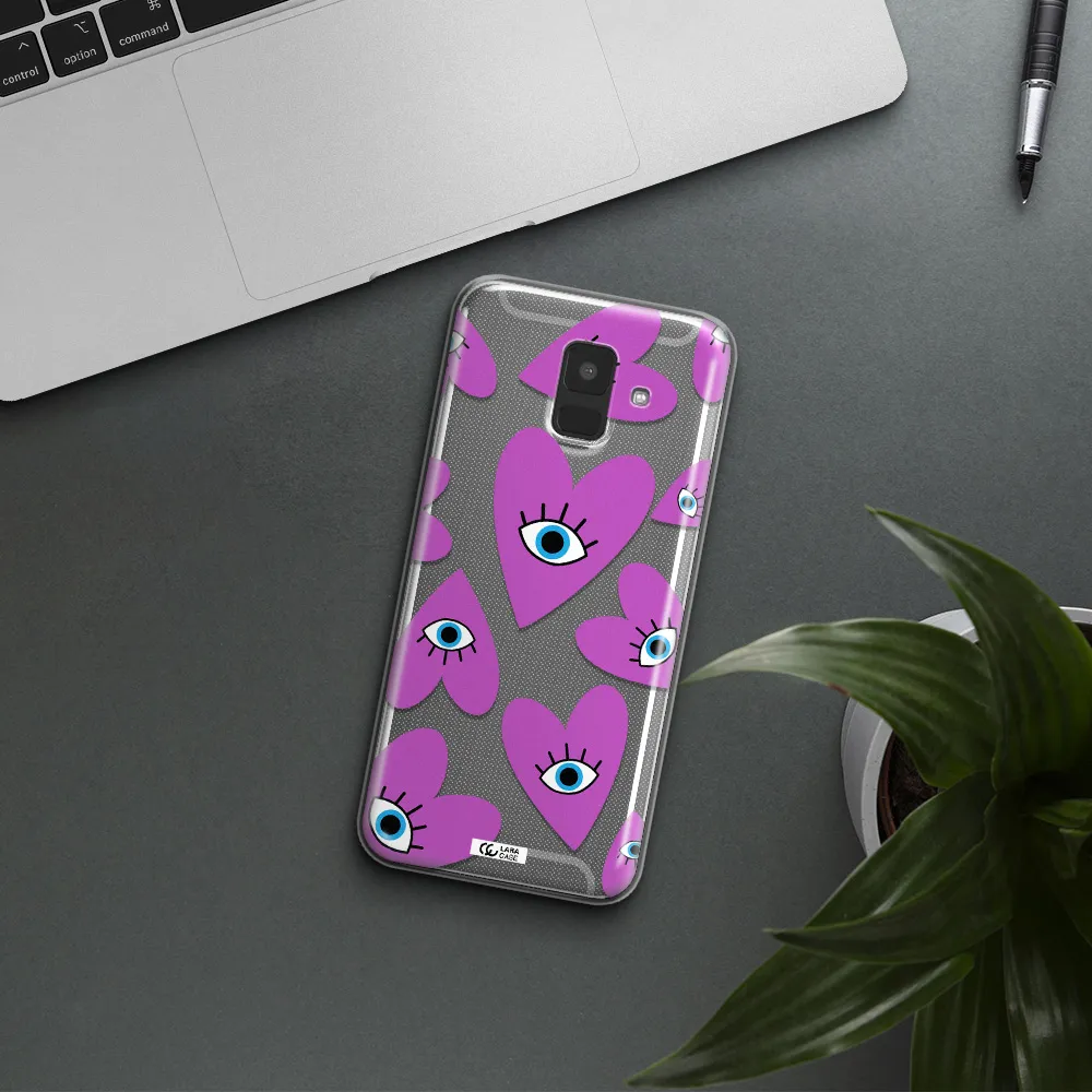 A Purple Heart With Eyes And A Black Eye Samsung A6 Clear Tpu Case