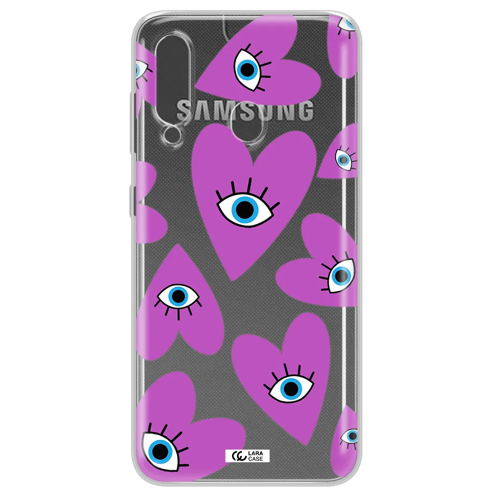 A Purple Heart With Eyes And A Black Eye Samsung A60 Clear Tpu Case