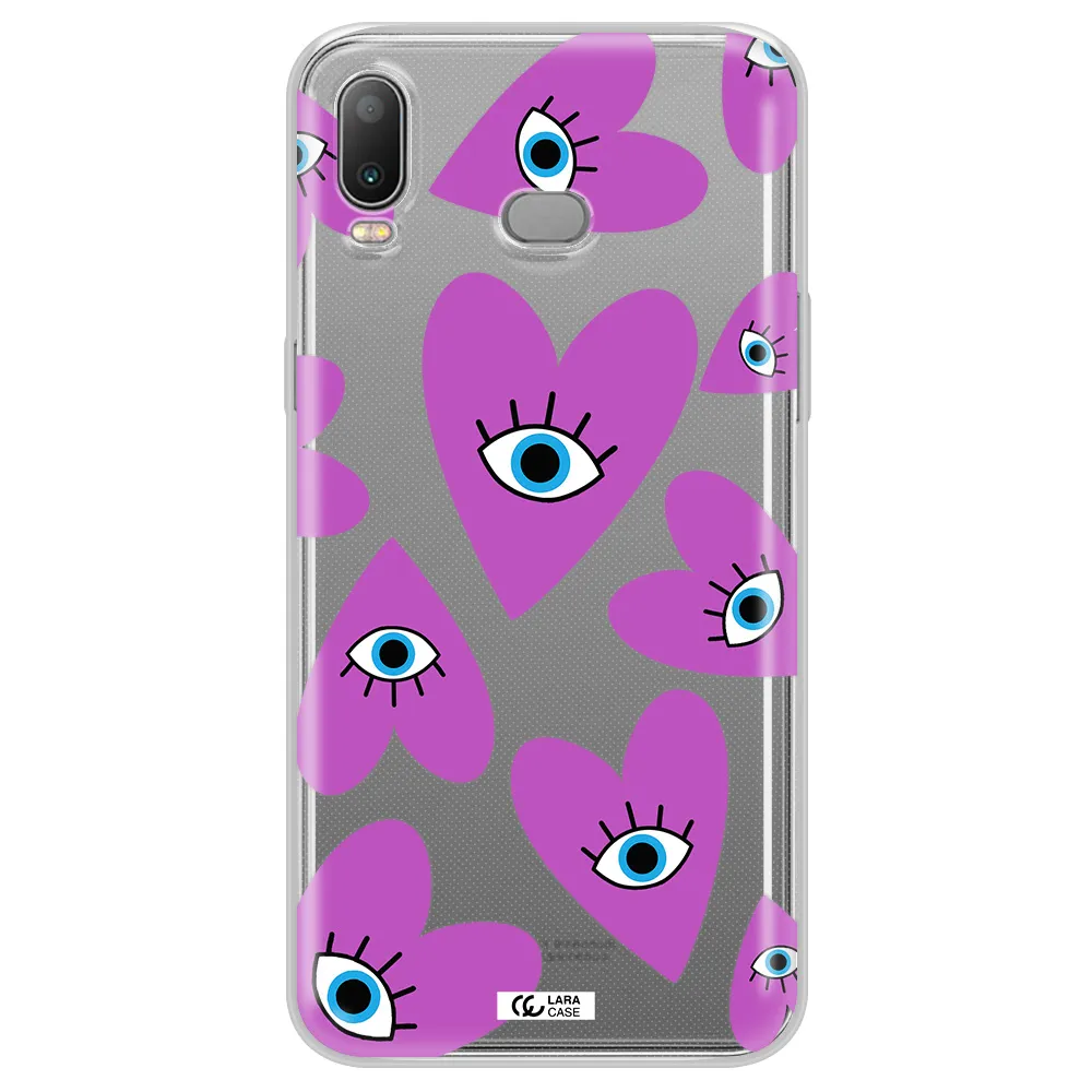 A Purple Heart With Eyes And A Black Eye Samsung A6S Clear Tpu Case