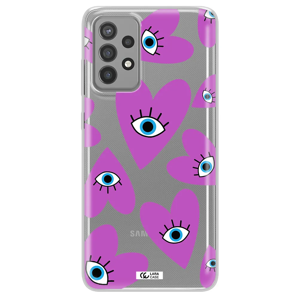 A Purple Heart With Eyes And A Black Eye Samsung A72 Clear Tpu Case