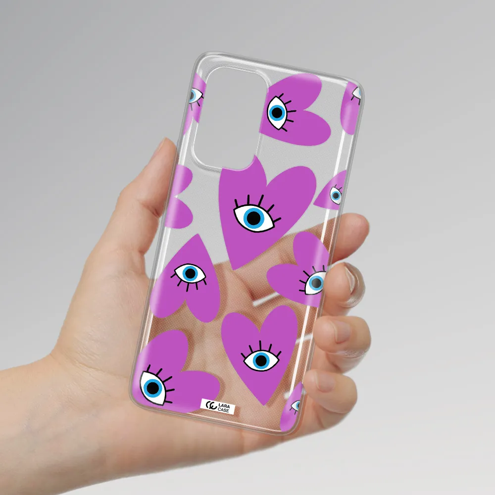 A Purple Heart With Eyes And A Black Eye Samsung A73 Clear Tpu Case