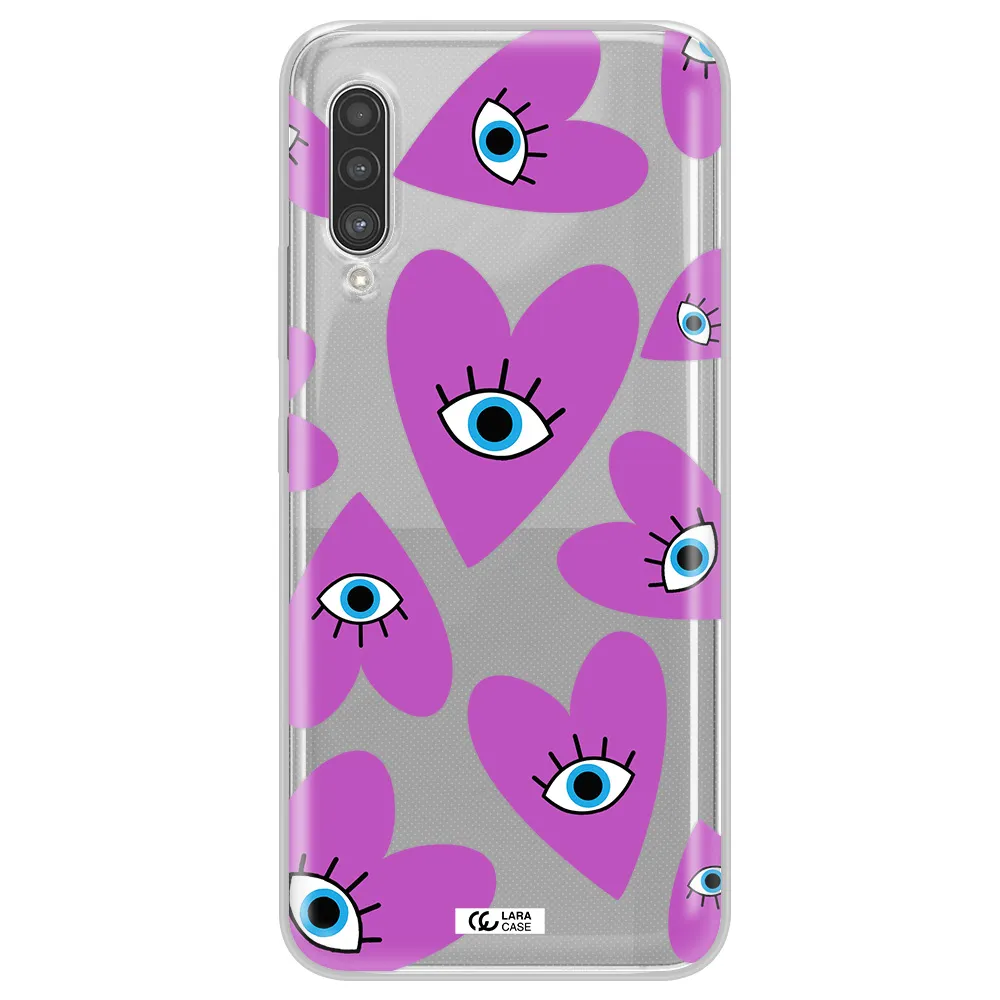 A Purple Heart With Eyes And A Black Eye Samsung A90 Clear Tpu Case