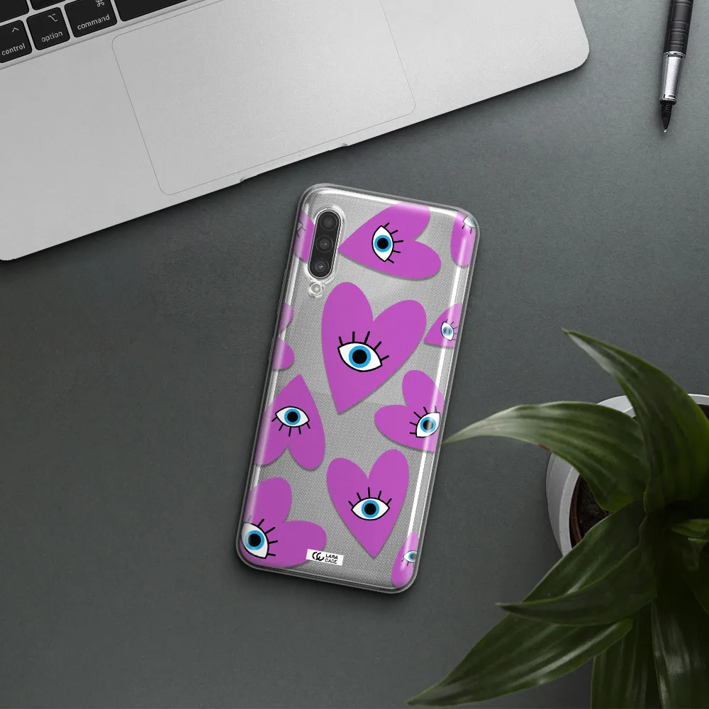 A Purple Heart With Eyes And A Black Eye Samsung A90 Clear Tpu Case