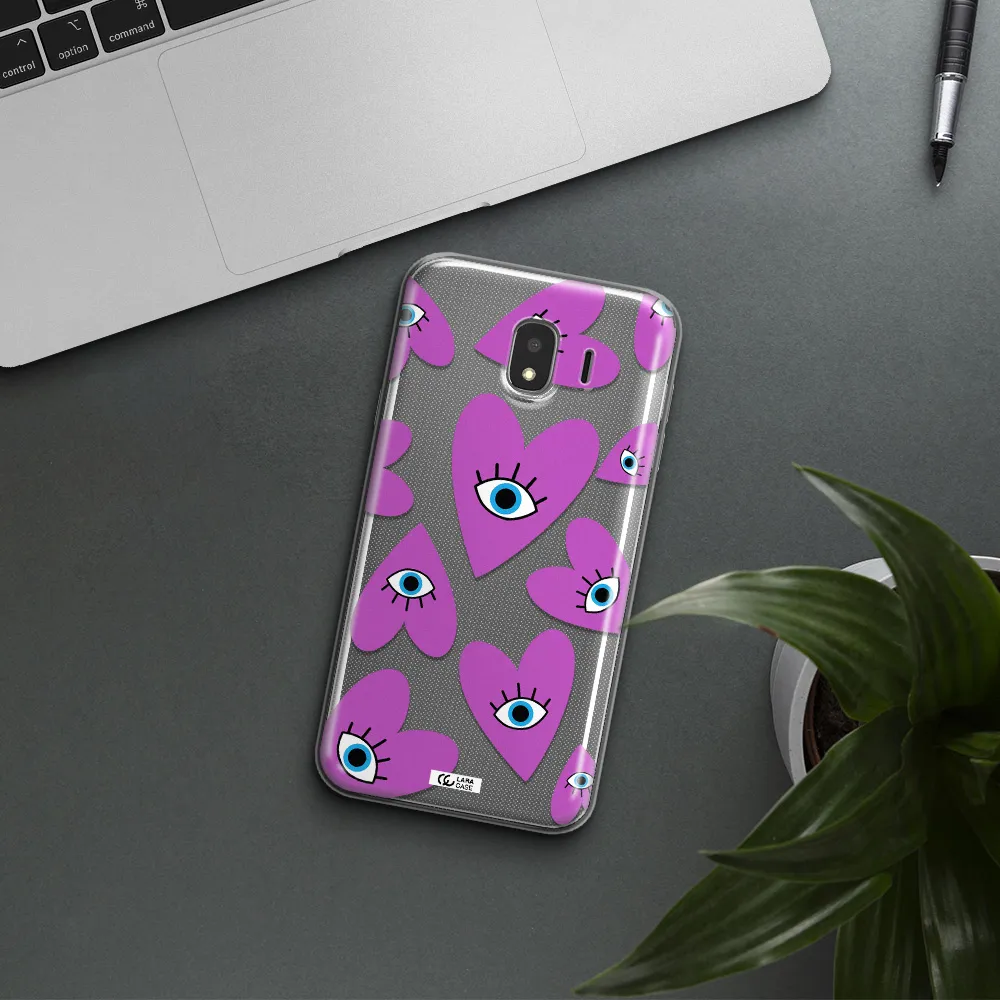 A Purple Heart With Eyes And A Black Eye Samsung J4 Clear Tpu Case