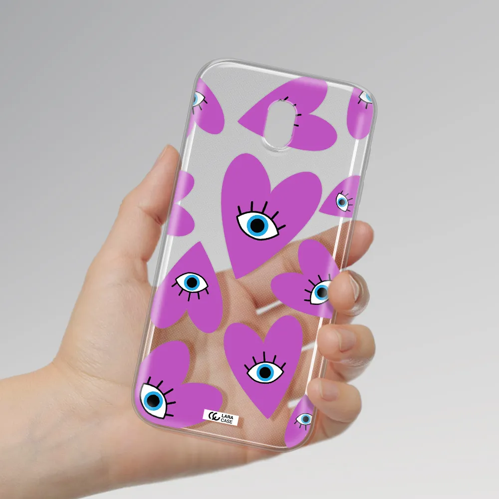A Purple Heart With Eyes And A Black Eye Samsung J5 2017 Clear Tpu Case