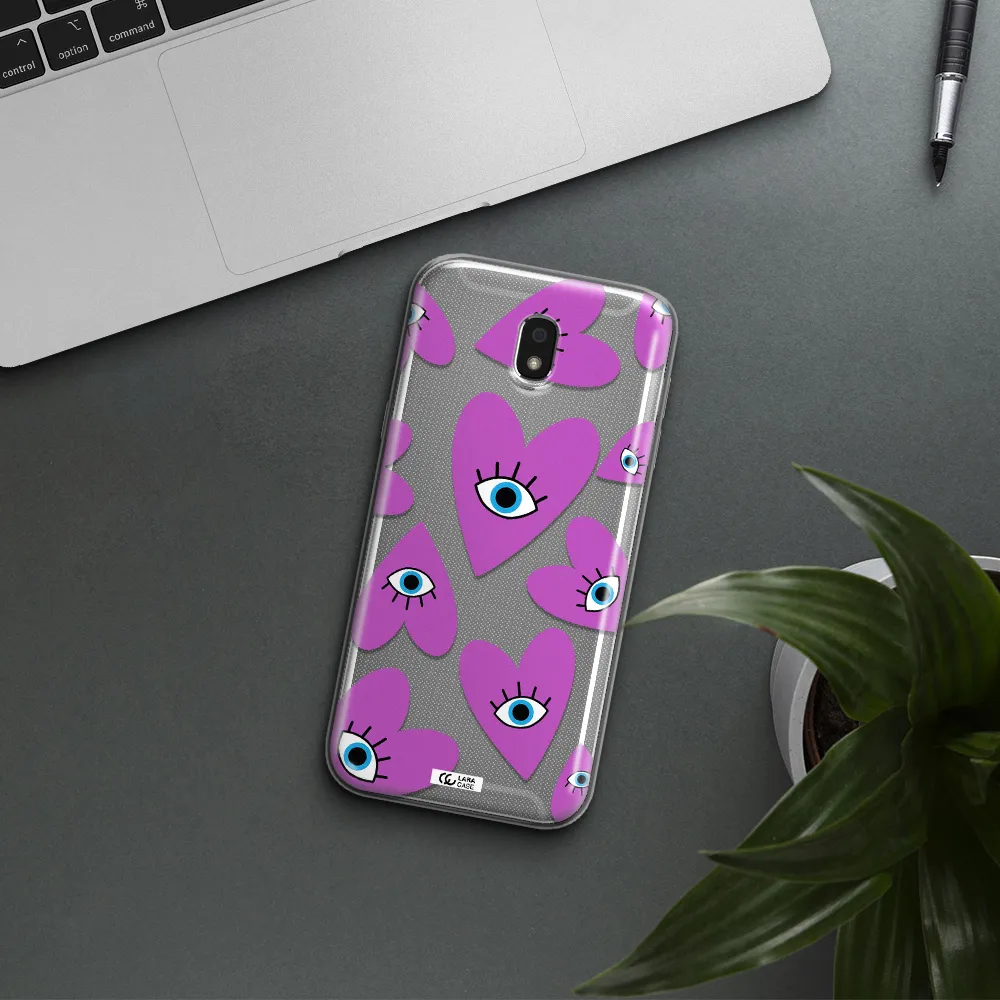 A Purple Heart With Eyes And A Black Eye Samsung J5 2017 Clear Tpu Case