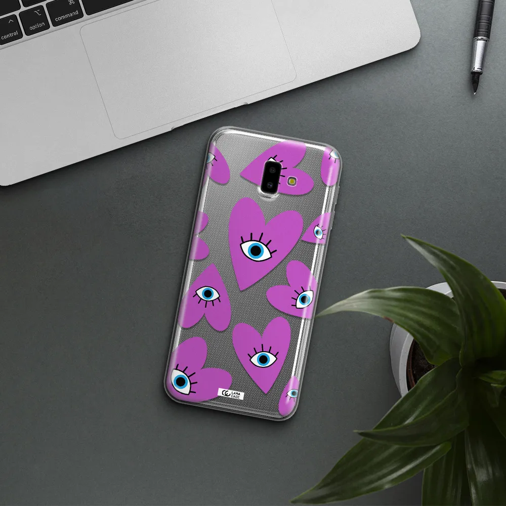 A Purple Heart With Eyes And A Black Eye Samsung J6 Plus Clear Tpu Case